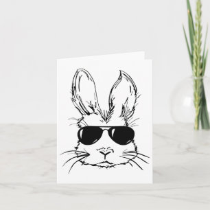 Cute Bunny Rabbit Face Tie Dye Gles Girl Happy Eas Card