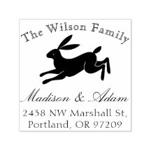 Cute Bunny Rabbit Family Name Return Address