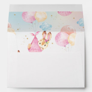 Cute Bunny Rabbit Girl Baby Shower Envelope