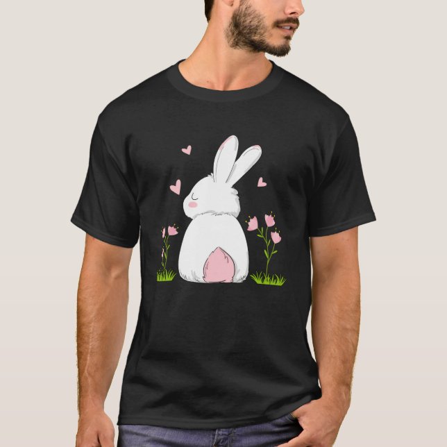 Cute Bunny Rabbit Happy Easter Day Women Girl Matc T-Shirt (Front)