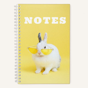 Cute Bunny Rabbit in Glasses Notebook