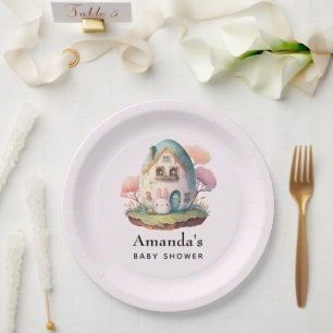 Cute Bunny Rabbit Japanese Kawaii Style Birthday Paper Plate