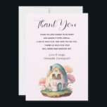 Cute Bunny Rabbit Japanese Kawaii Style Thank You Card<br><div class="desc">Thank you card with an adorable image with a round shaped bunny standing outside it's egg-shaped house. Has a pastel Japanese kawaii vibe.</div>