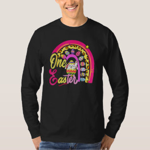Cute Bunny Rabbit Leopard Rainbow Girl Happy Easte T-Shirt