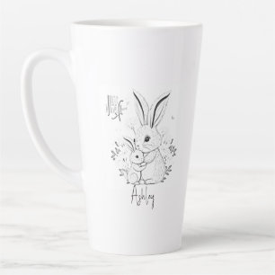 Cute Bunny Rabbit Mum and Baby Latte Mug