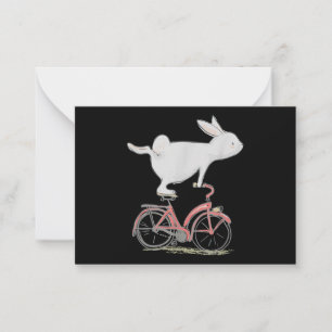 Cute Bunny Rabbit On Bike Cycling Bicycle Card