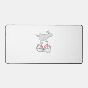Cute Bunny Rabbit On Bike _ Cycling _ Bicycle & G Desk Mat