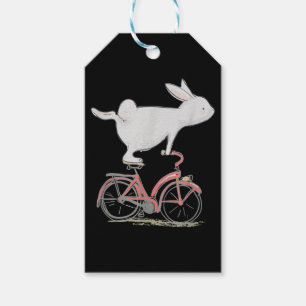 Cute Bunny Rabbit On Bike Cycling Bicycle Gift Tags
