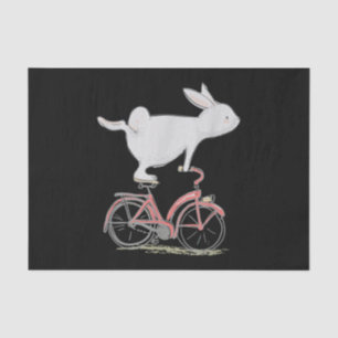 Cute Bunny Rabbit On Bike Cycling Bicycle Tissue Paper