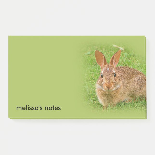 Cute Bunny Rabbit on the Golf Green Post-it Notes (Front)