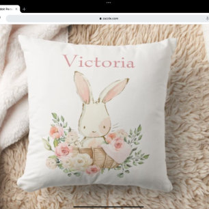 Cute Bunny Rabbit Personalised Modern Baby  Cushion