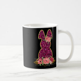 Cute Bunny Rabbit Pink Leopard Bunny Happy Easter  Coffee Mug