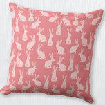 Cute Bunny Rabbit Pink Pattern Cushion<br><div class="desc">Adorable little pink bunny rabbits.  Back features a matching pattern.  Original art by Nic Squirrell.</div>