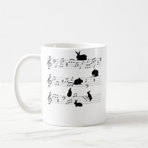 Cute Bunny Rabbit Playing Music Notes Musician Coffee Mug