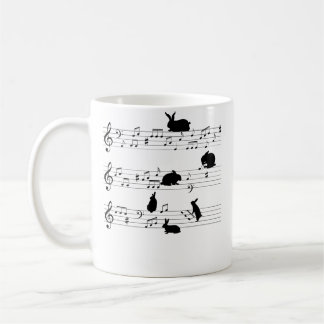 Cute Bunny Rabbit Playing Music Notes Musician Coffee Mug