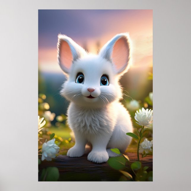 Cute Bunny Rabbit Poster (Front)