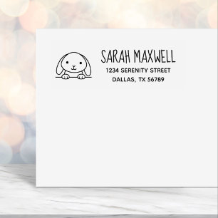 Cute Bunny Rabbit Return Address Self-inking Stamp