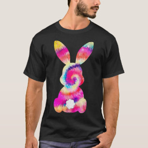 Cute Bunny Rabbit Tie Dye Bow Tie Easter Day Girls T-Shirt