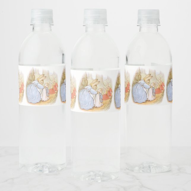 Cute Bunny Rabbit Water Bottle Label (Bottles)