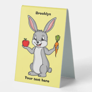 Cute bunny rabbit with vegetables cartoon