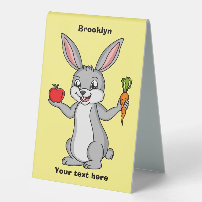 Cute bunny rabbit with vegetables cartoon (Front)