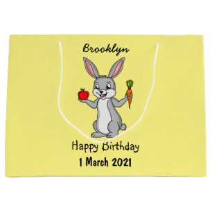 Cute bunny rabbit with vegetables cartoon large gift bag