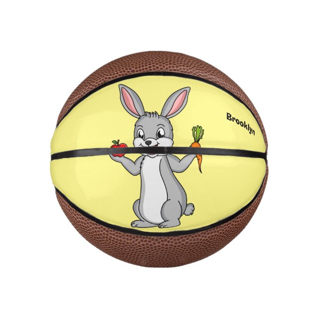 Cute bunny rabbit with vegetables cartoon mini basketball (Front)