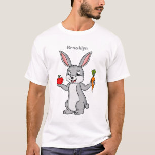 Cute bunny rabbit with vegetables cartoon T-Shirt