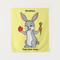 Cute bunny rabbit with vegetables cartoon