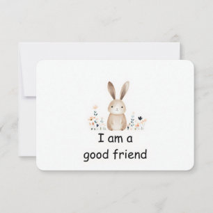 Cute Bunny Rabbit Woodland Animal Affirmation Card