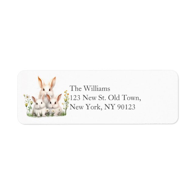 Cute Bunny Return Address Label (Front)