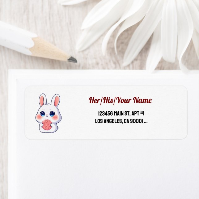 Cute Bunny Return Address Label (Insitu)