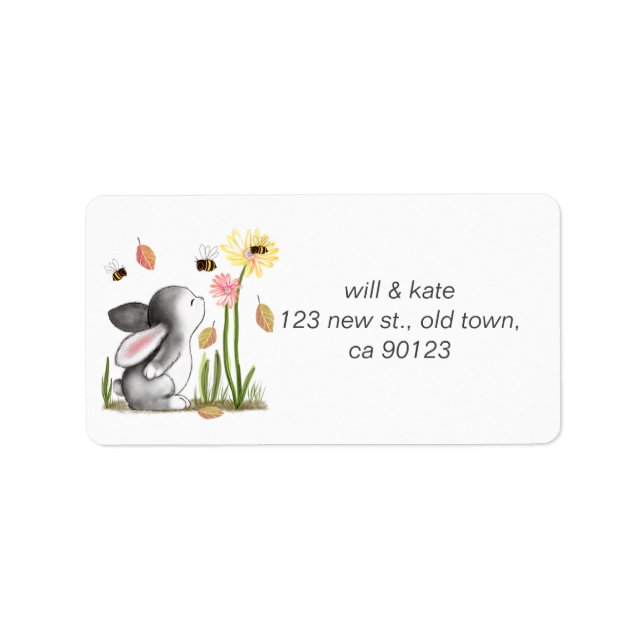 Cute bunny return address labels (Front)