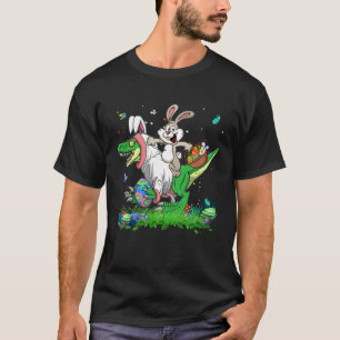 Cute Bunny Ride Rex Dinosaur Easter Eggs Easter Da T-Shirt