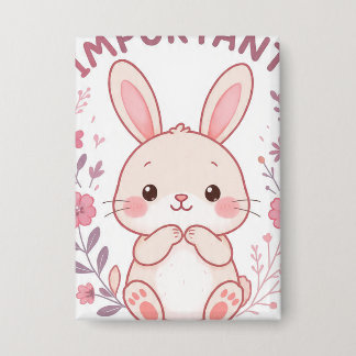 Cute Bunny Self Love  Button - You Are Important Q