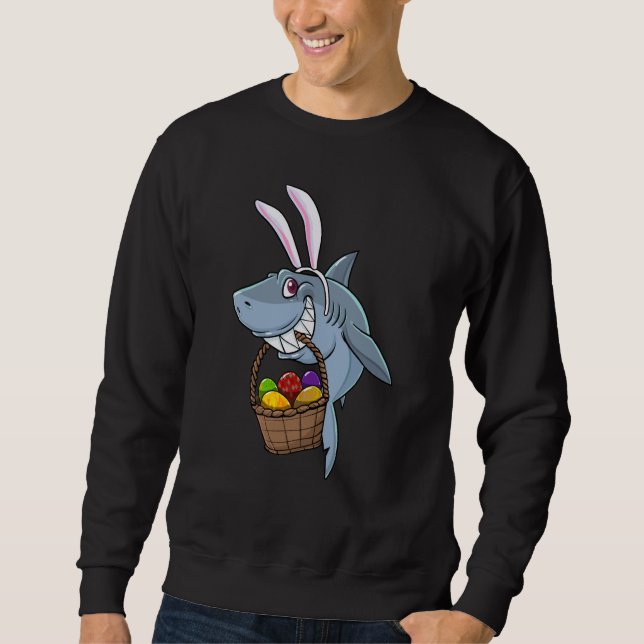 Cute Bunny Shark Easter For Boys Girls Sweatshirt (Front)