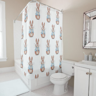 Cute bunny shower curtain