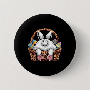 Cute Bunny Sket Hunting Chocolate Eggs Egg Hunt Ea 6 Cm Round Badge