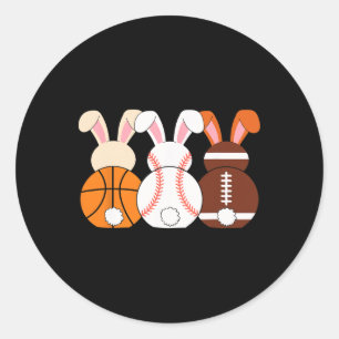 Cute Bunny Sketll Sell Footll Easter Bunny Rabbits Classic Round Sticker