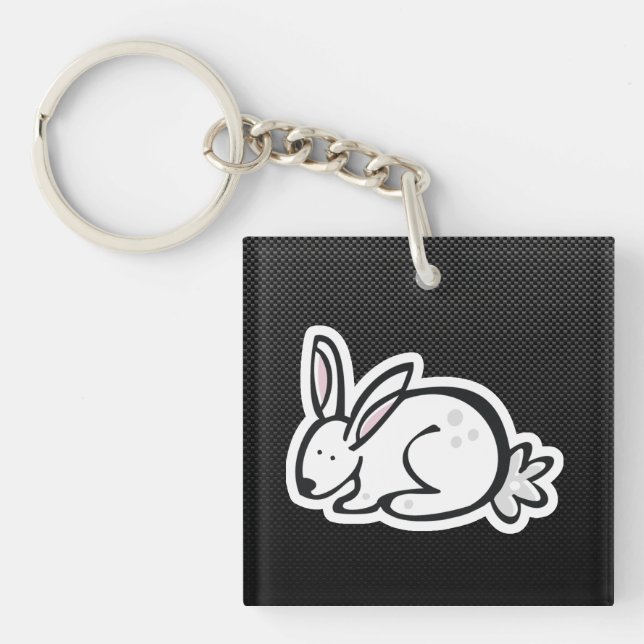 Cute Bunny; Sleek Key Ring (Front)