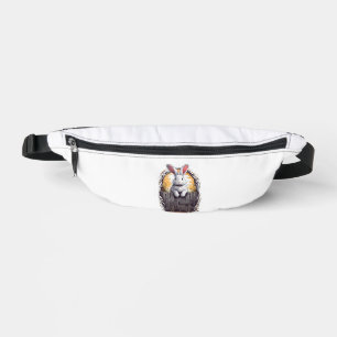 Cute bunny smiling from behind the door bum bags