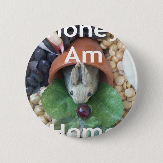 Cute Bunny Snacking 6 Cm Round Badge (Front)