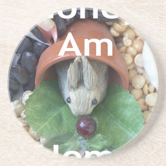 Cute Bunny Snacking Coaster (Front)