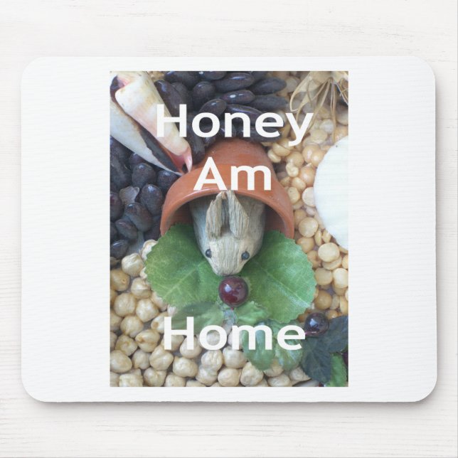 Cute Bunny Snacking Mouse Pad (Front)