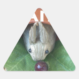 Cute Bunny Snacking Triangle Sticker