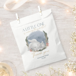 Cute Bunny Snowly Winter Baby Shower Favour Bag
