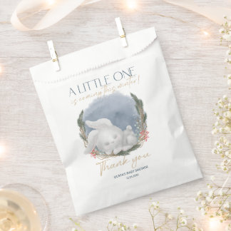 Cute Bunny Snowly Winter Baby Shower Favour Bag