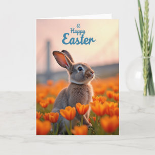 Cute Bunny Spring Bloom Card