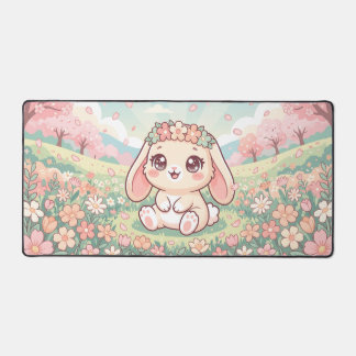 Cute Bunny Spring Garden Desk Mat