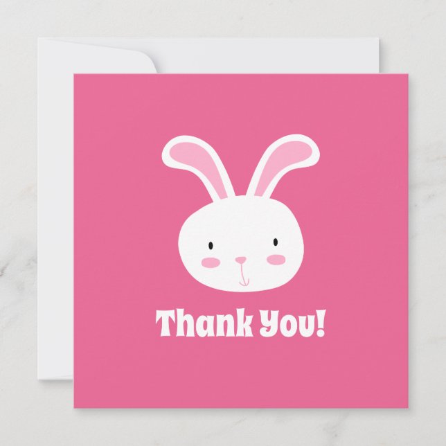 Cute Bunny Thank You Card (Front)